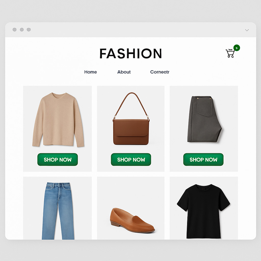 Boutique en ligne de mode avec paiement sécurisé — réalisation pagepascher.ch