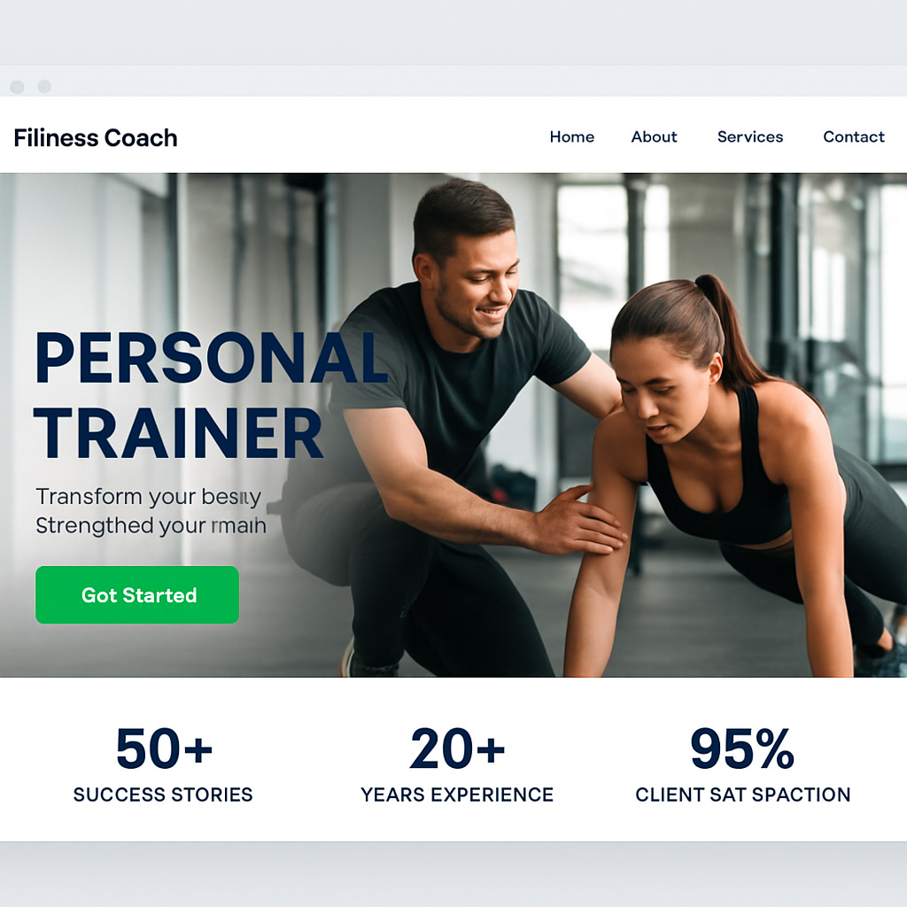 Site coach sportif avec programmes et inscription — réalisation pagepascher.ch